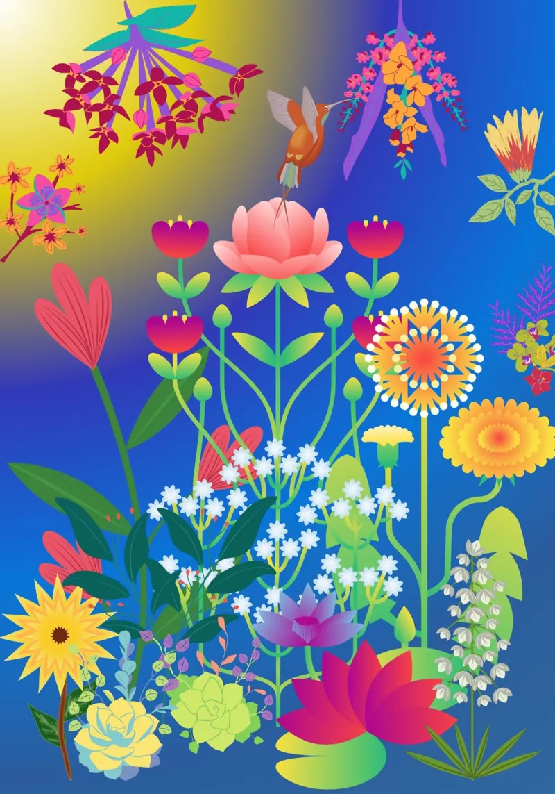 Giardino blu poster da Studio Tikao