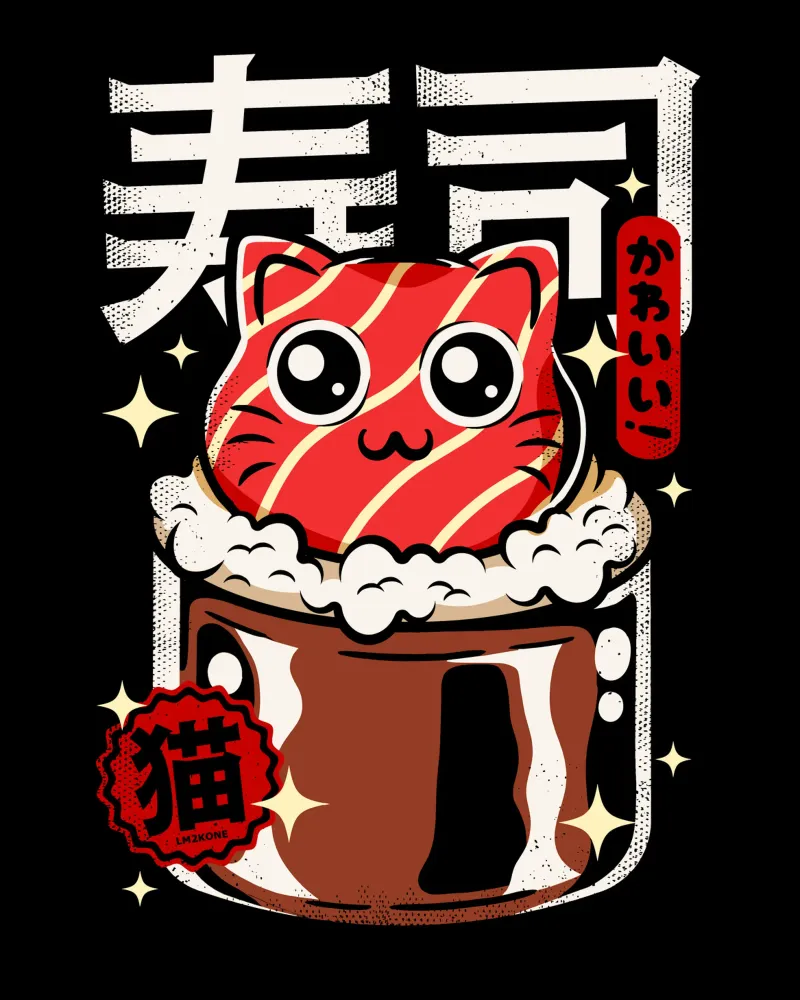 Gatto Neko Sushi pellicola backlit da LM2KONE