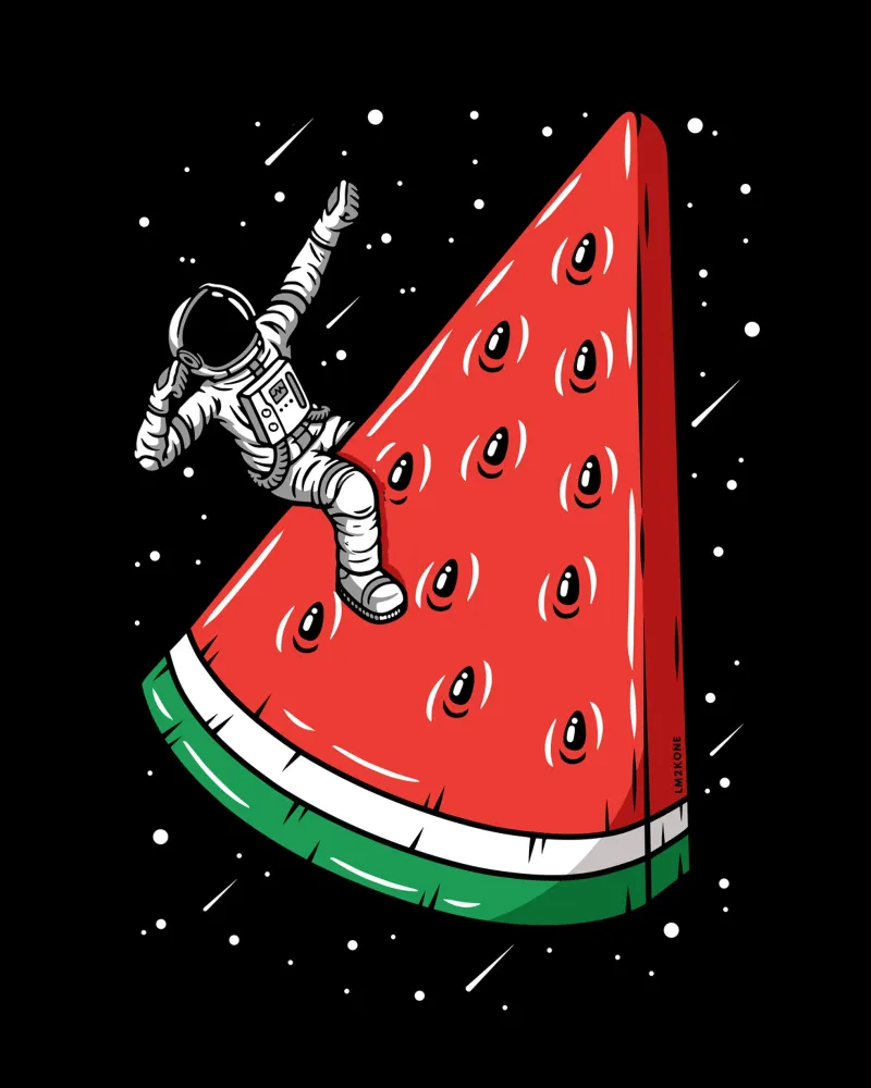 Astronauta dell'anguria carta hahnemühle da LM2KONE