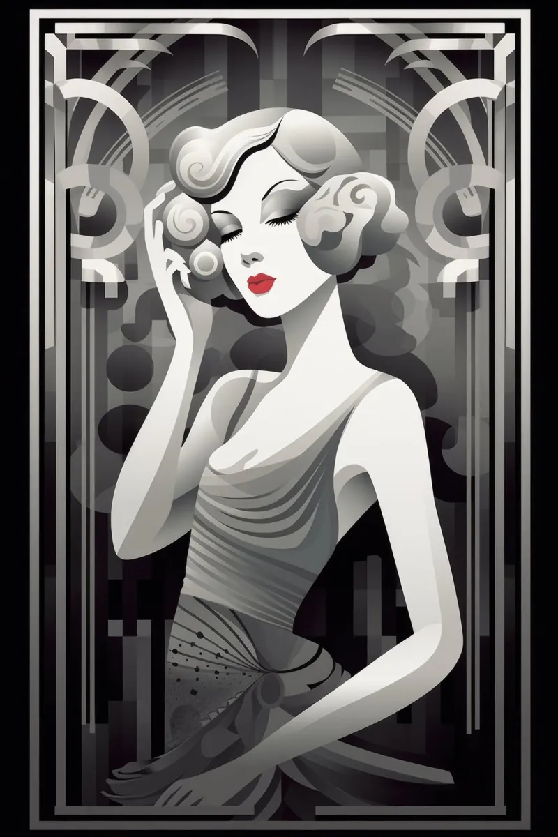 Art Deco Woman carta hahnemühle da Artful Muse