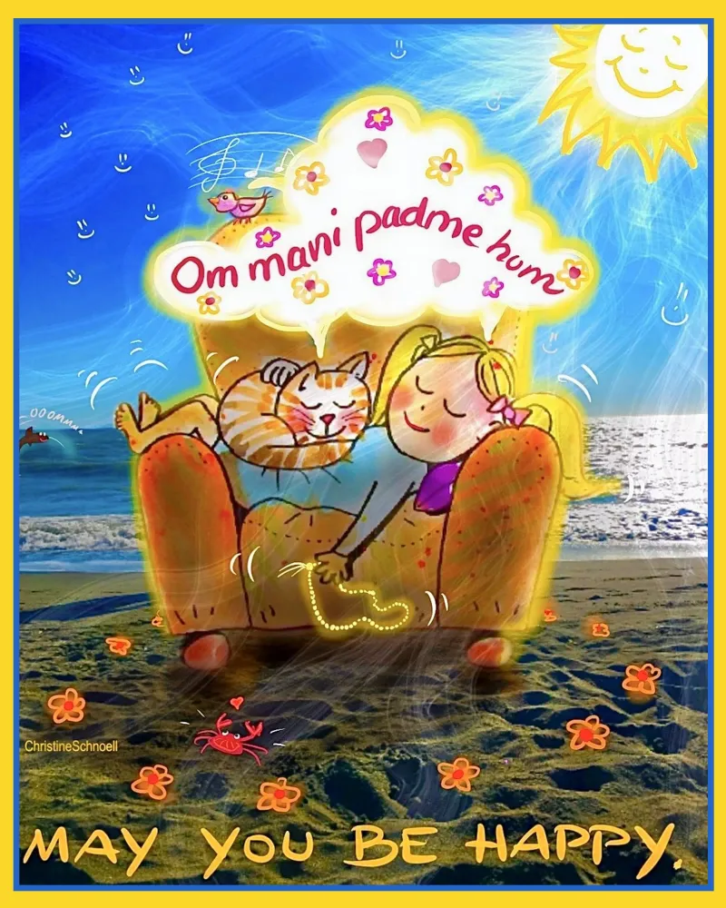 May you be happy poster con telaio in alluminio da Happy 😃 Art 🎨 by Christine Schnoell