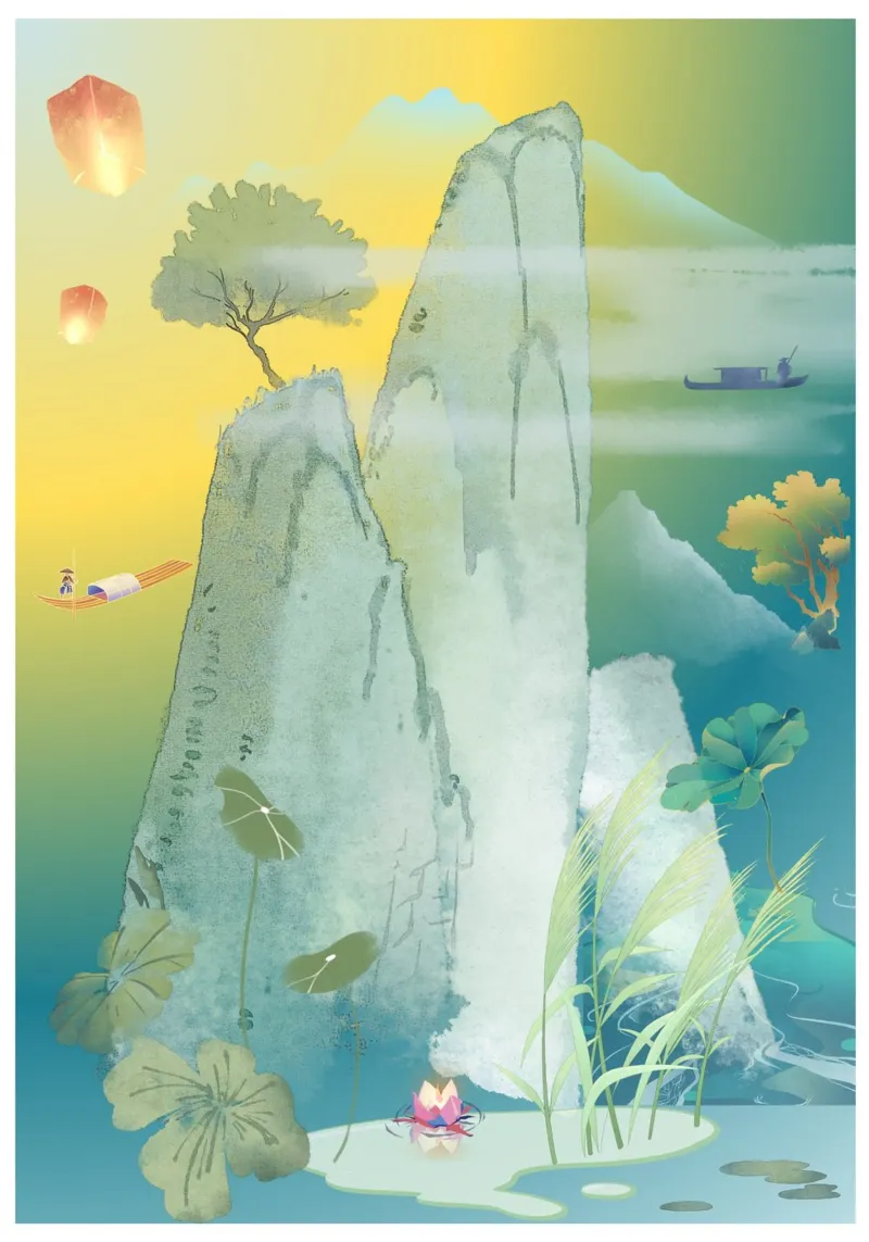 I guardiani dell'acqua poster con telaio in alluminio da Studio Tikao