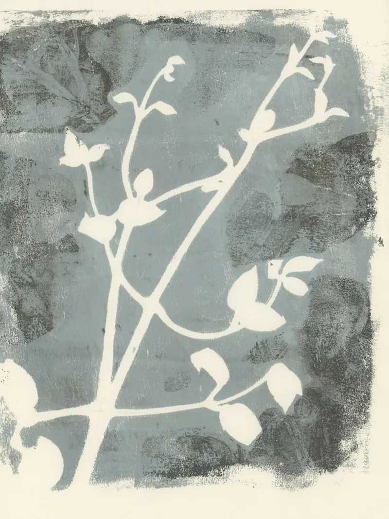 botanical reminiscences 2 - greyblue alluminio dibond da IRIS LEHNHARDT FINE ART