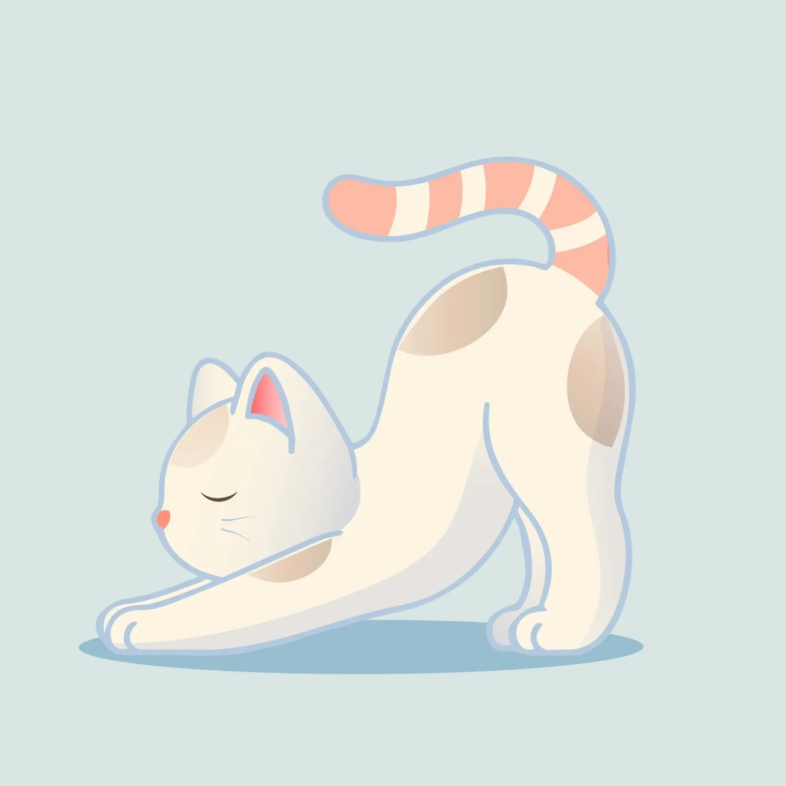 Cat in yoga pose - minimalist design for relaxation canvas by namosh