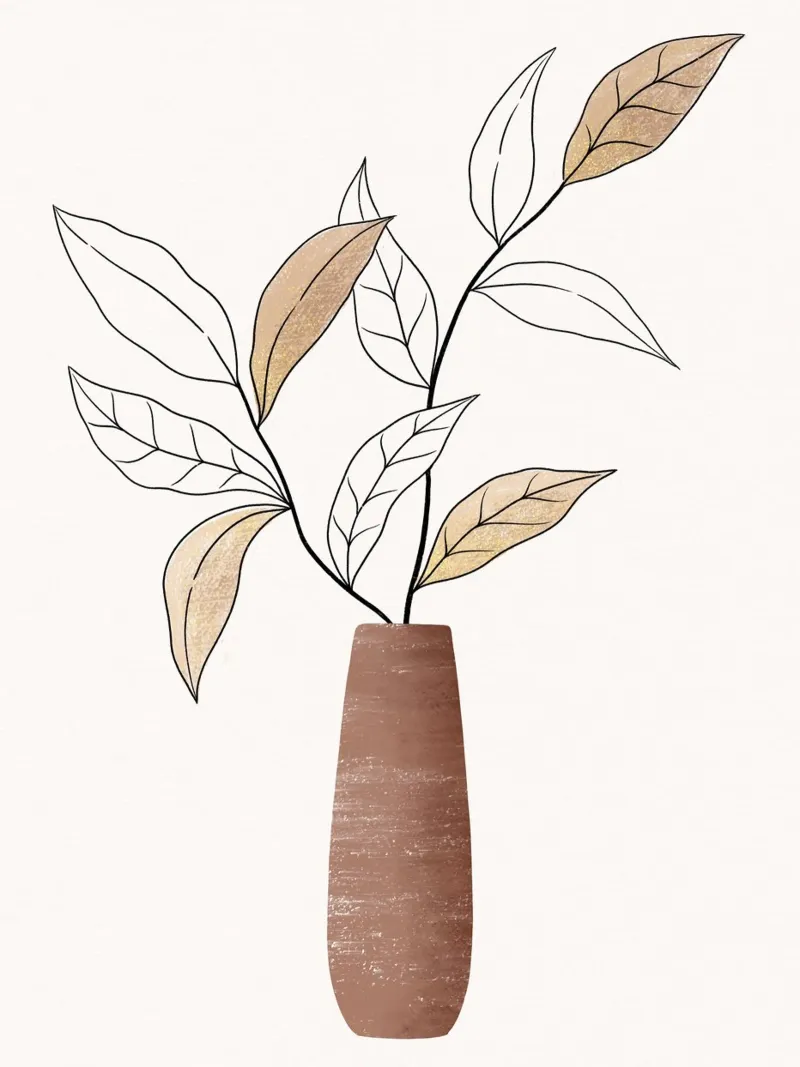Branche dans les tons chauds de la terre. Avec des reflets dorés hahnemühle de CalliLetters