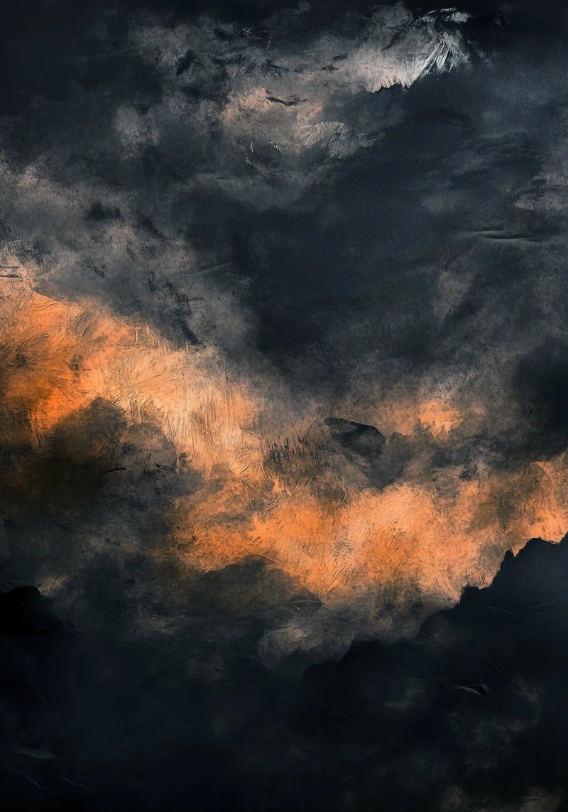 Dunkler Sonnenuntergang Moderne Abstraktion Gemälde Poster von Justyna Jaszke JBJart