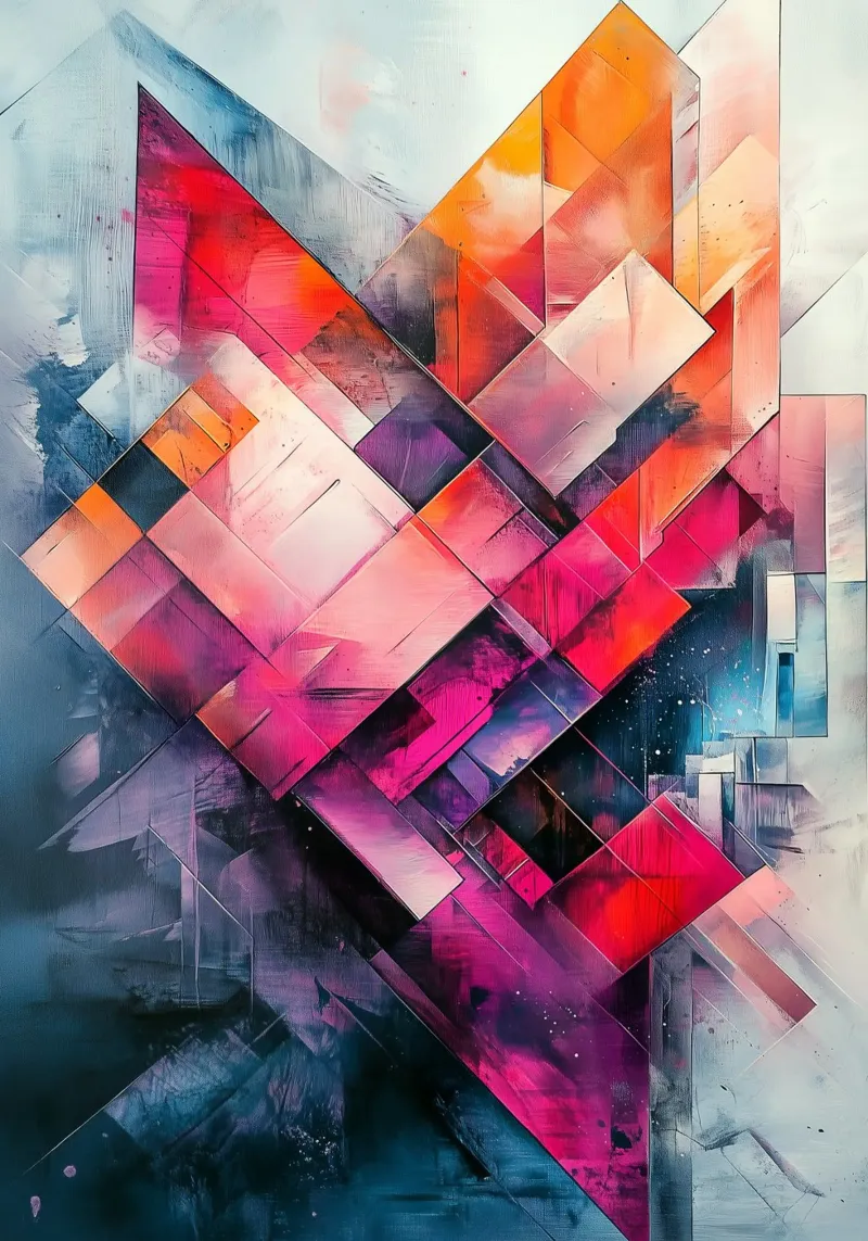 Pittura geometrica di astrazione moderna pellicola backlit da Justyna Jaszke JBJart