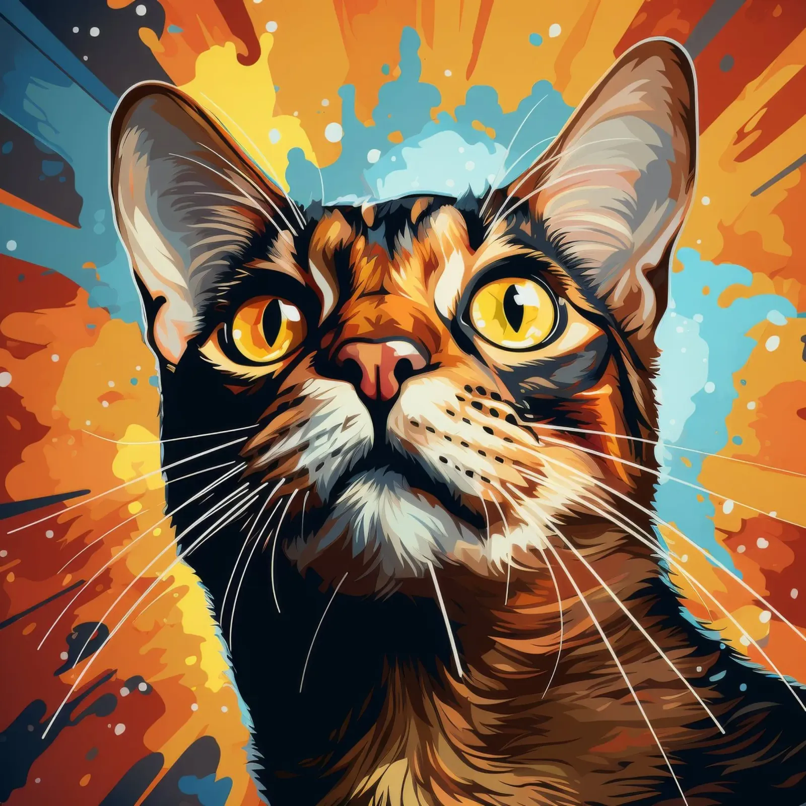 Ritratto di gatto abissino poster con telaio in plastica da Animal Portraits