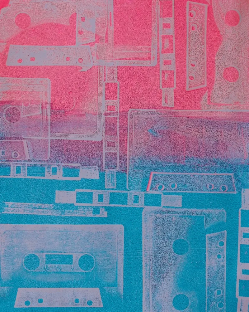 ‘80s Rewind Colorful Acrylic Print canvas by FABOArt