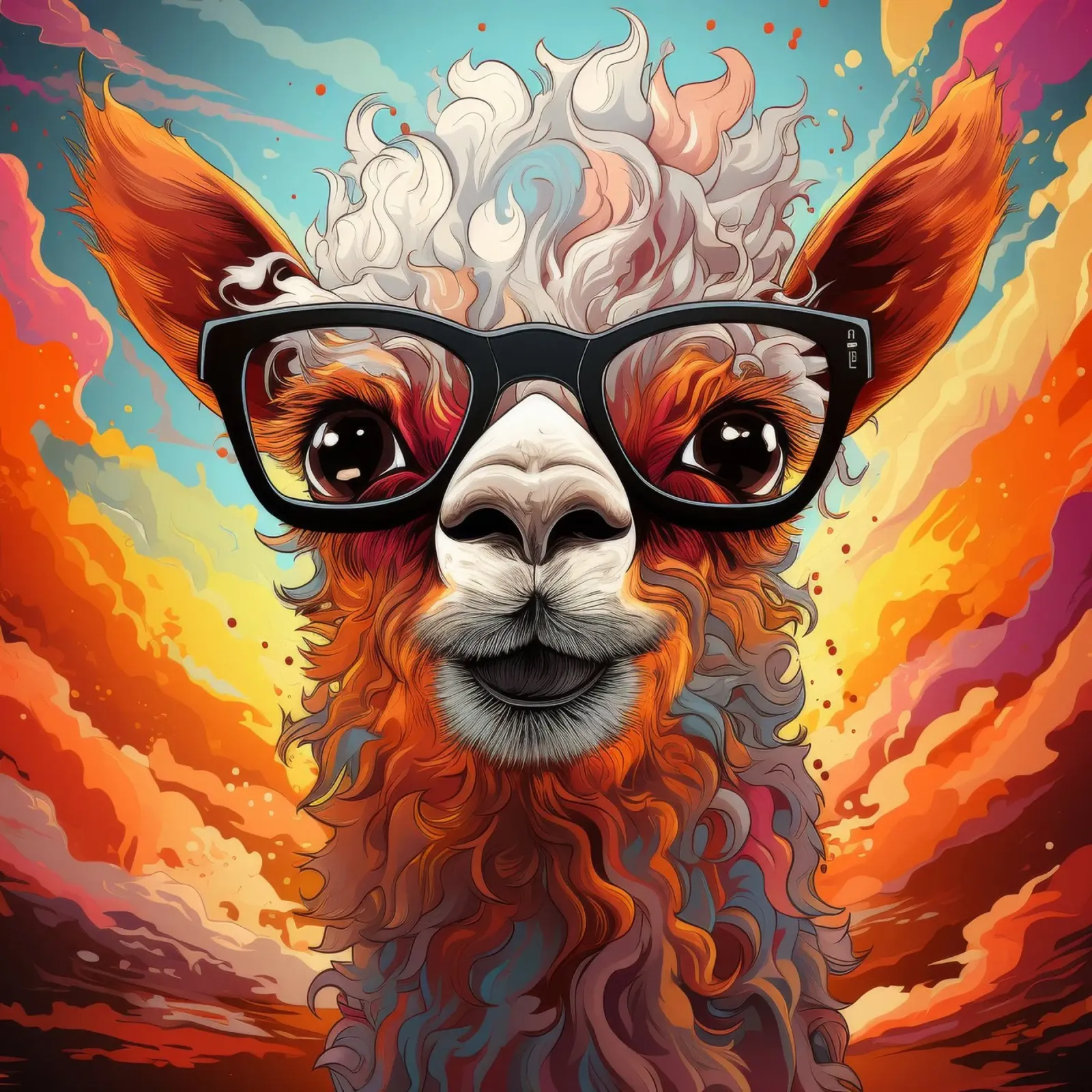 Alpaca Portrait canvas by Animal Portraits