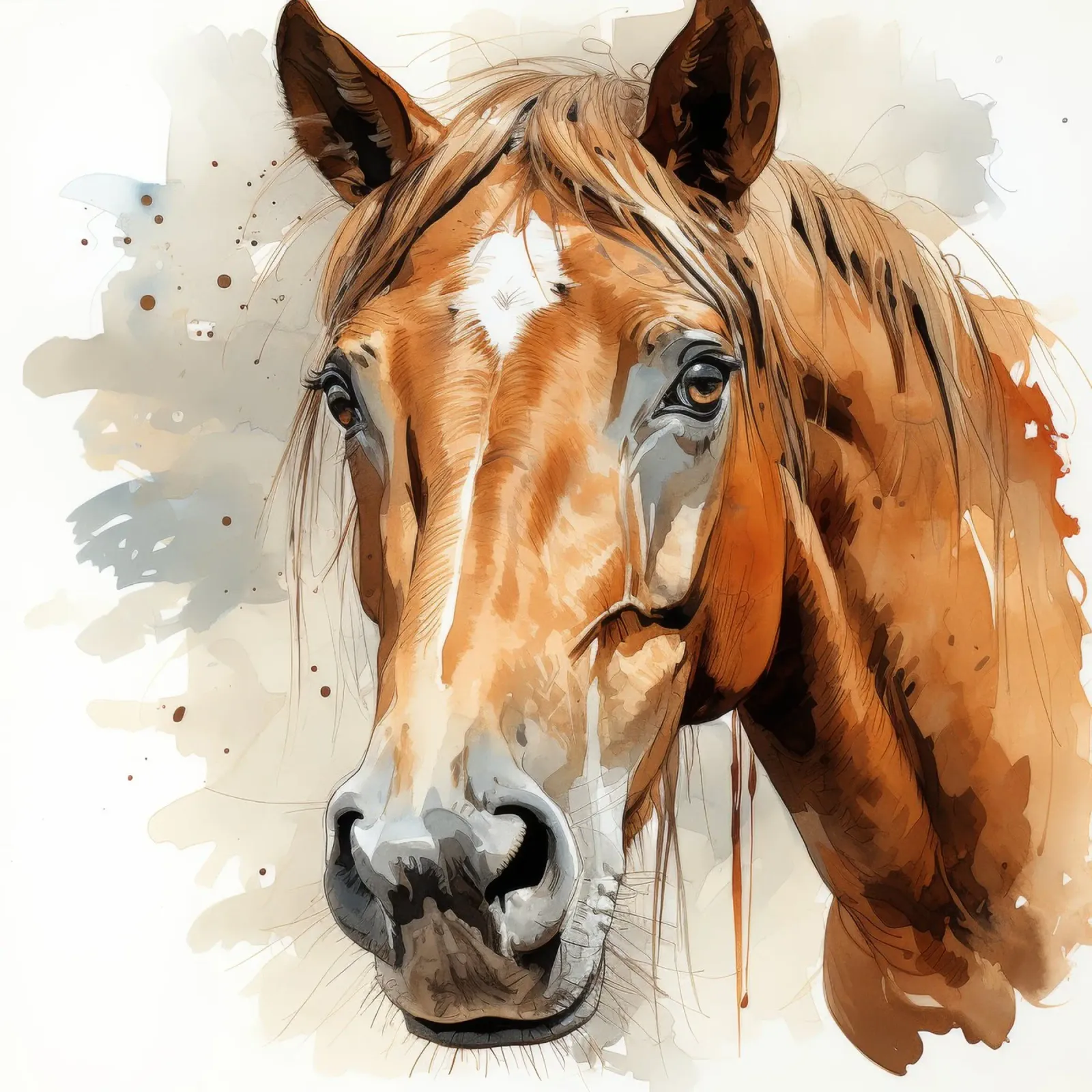 Ritratto di cavallo arabo alluminio dibond da Animal Portraits