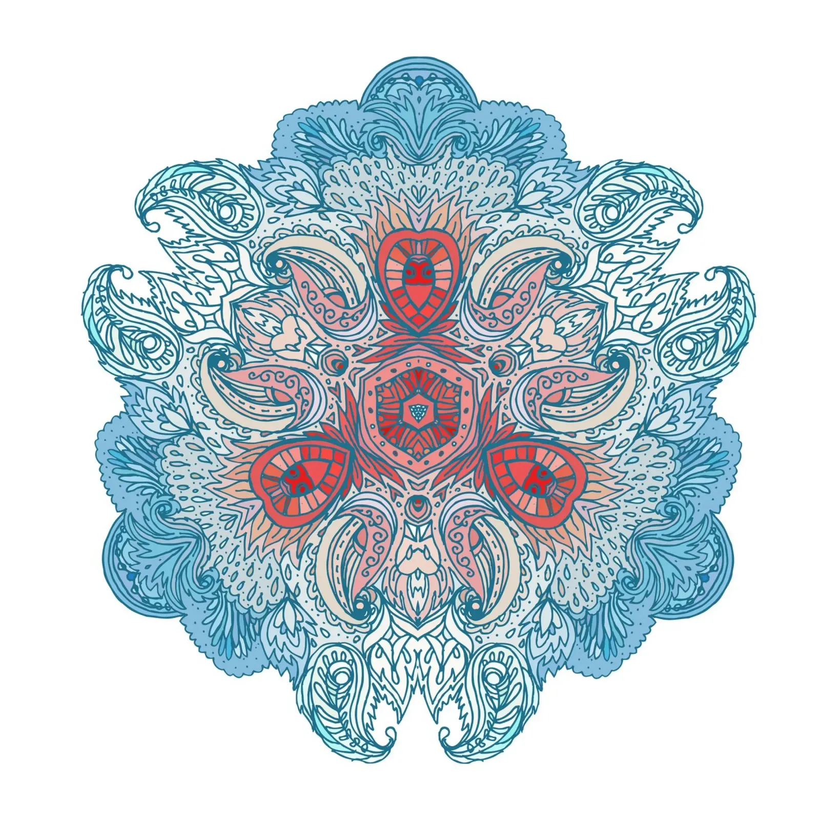 Mandala floreale poster con telaio in alluminio da Spiritual Touch