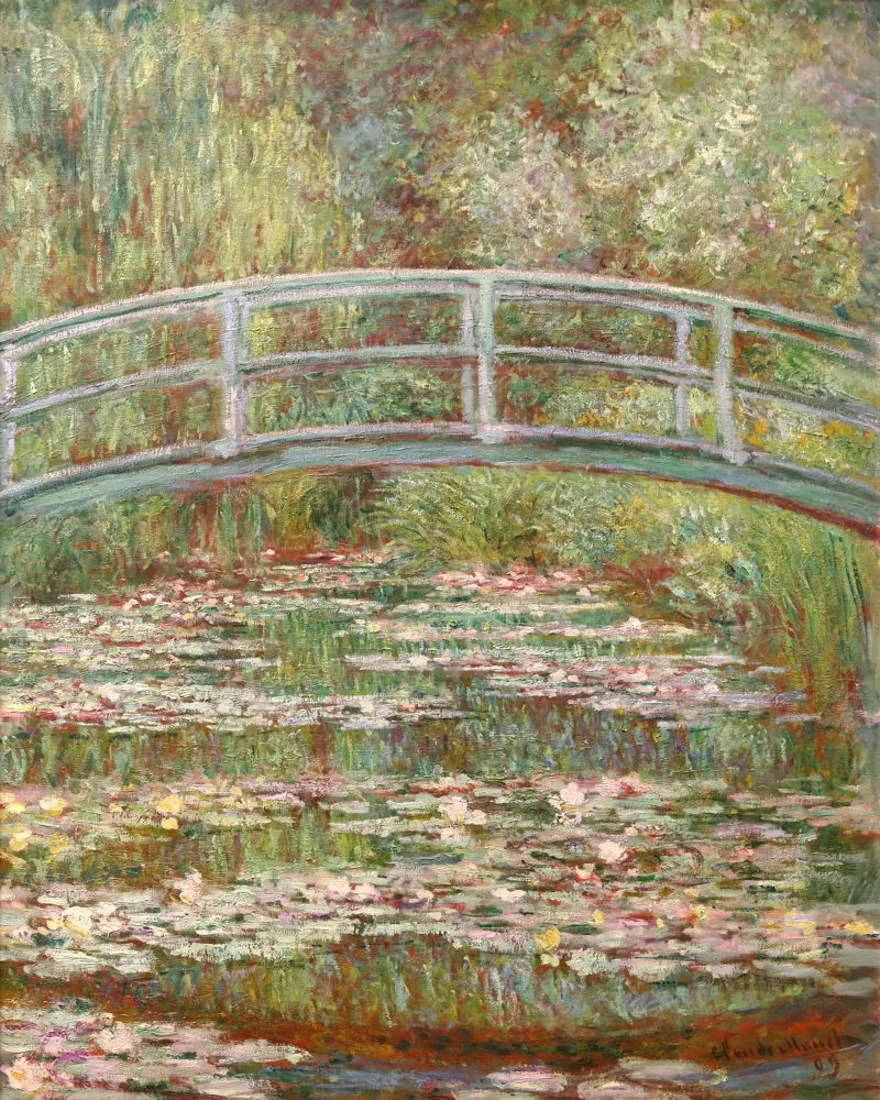 Claude Monet - Ponte su uno stagno di ninfee pellicola backlit da Timeless Artworks
