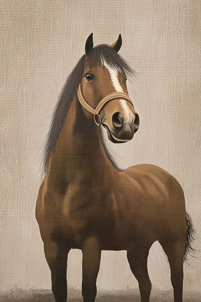 Horse love In shades of brown poster by Carinaprint