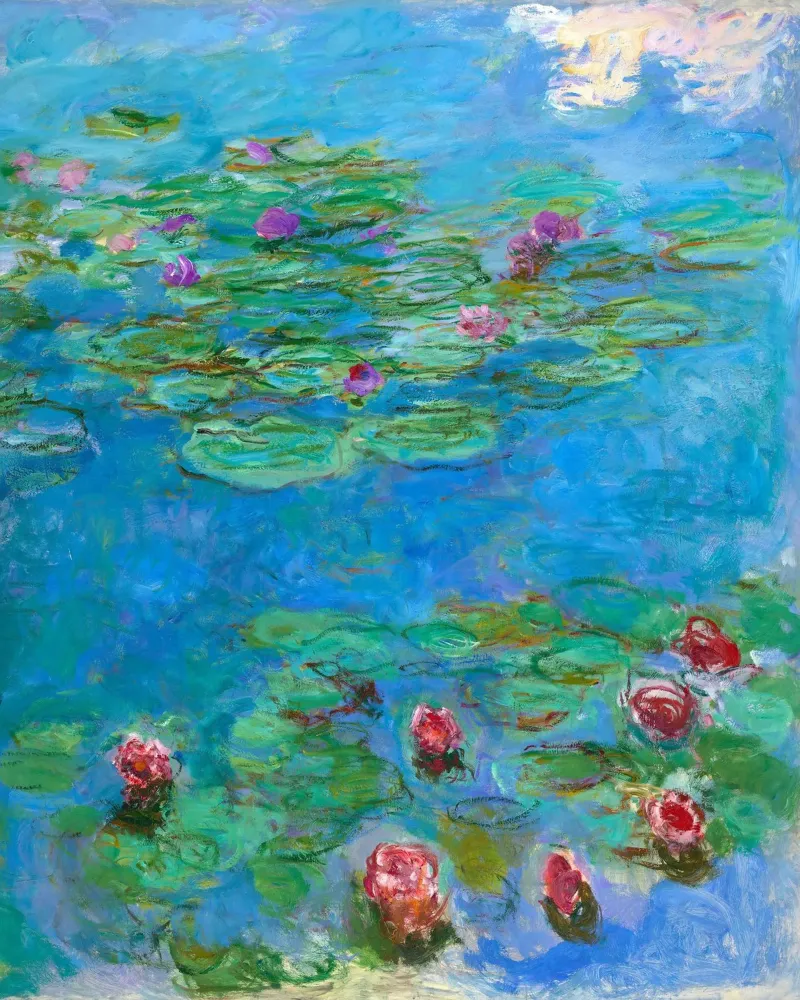 Claude Monet - Ninfee rosse pellicola backlit da Timeless Artworks