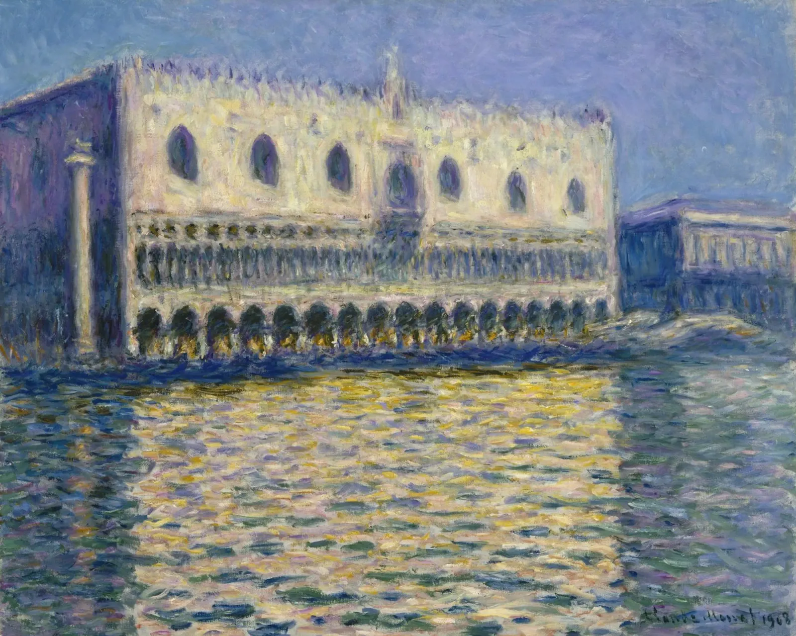 Claude Monet - El Palacio Ducal o Palacio de los Dux poster con marco de plástico de Timeless Artworks