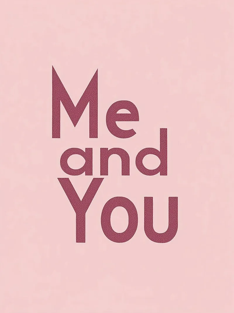 "Dichiarazione d'amore pastello "Me and You tela da Carinaprint
