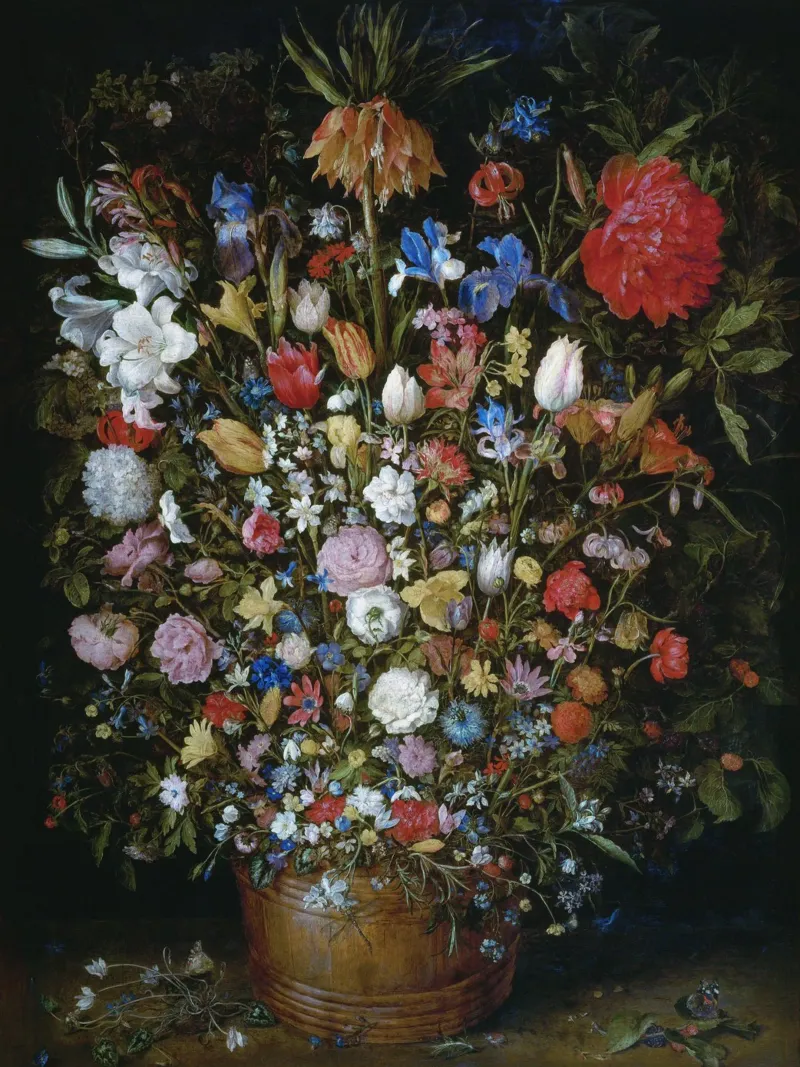 Jan Brueghel il Vecchio - Fiori in un vaso di legno pellicola backlit da Timeless Artworks
