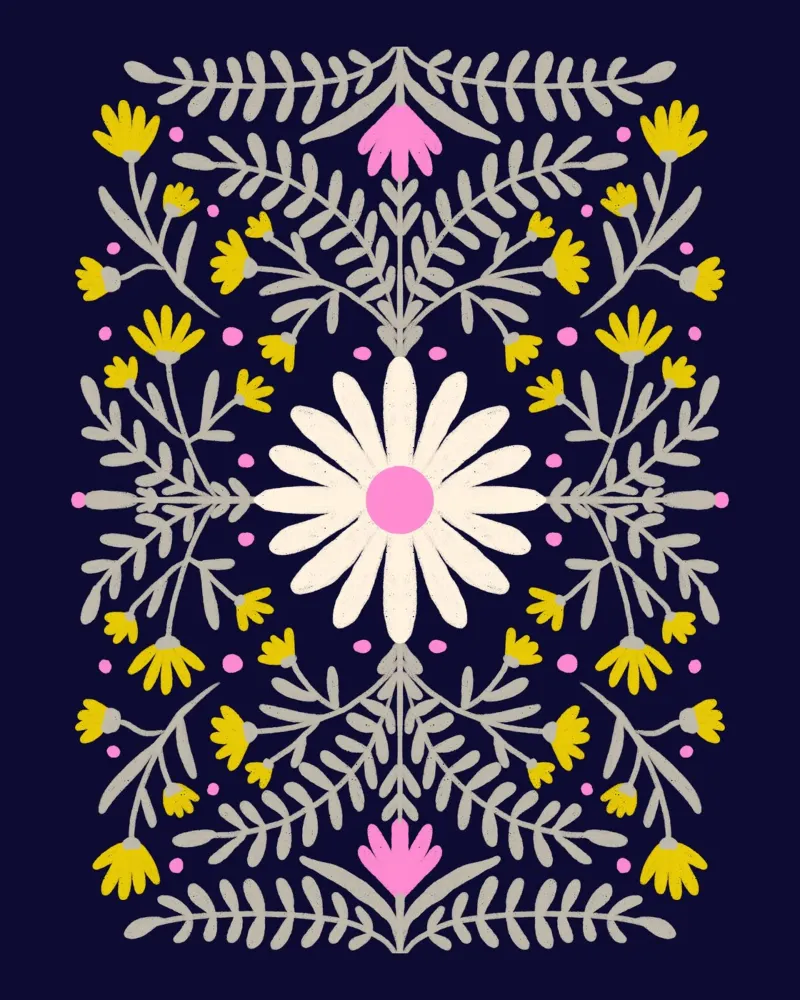 Fiori d'arte popolare poster con telaio in plastica da Wackapacka