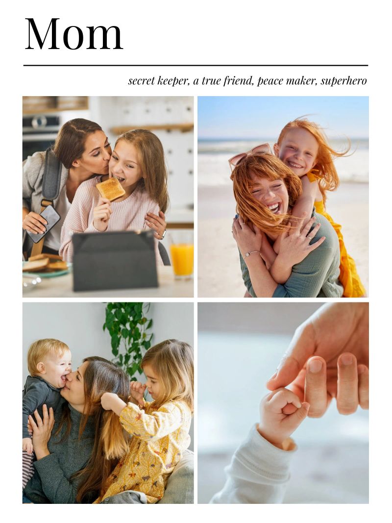 Individuelle Mom Definition Foto-Collage Design Poster von Paigaam Studio