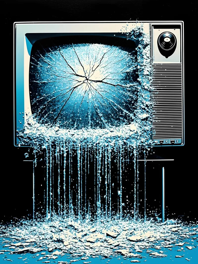 Televisione in fusione - Pop Art pellicola backlit da ColorCrash Gallery