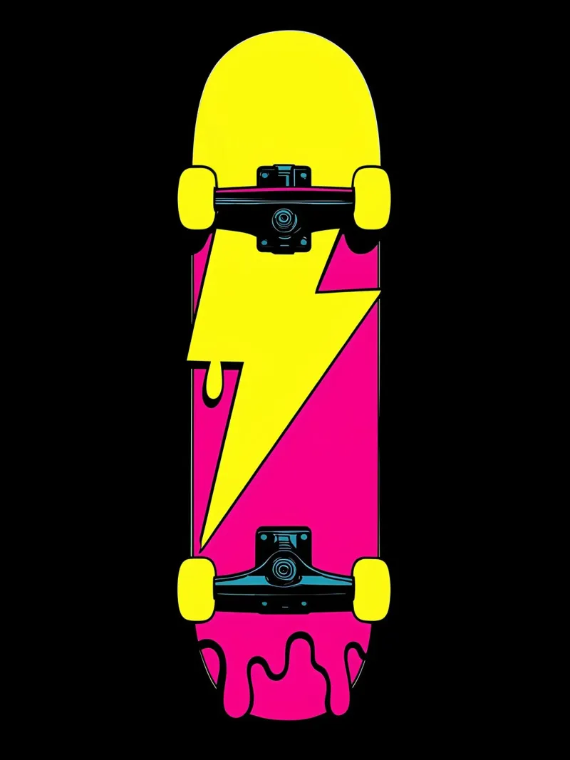 Skateboard Saetta - Pop Art pellicola backlit da ColorCrash Gallery