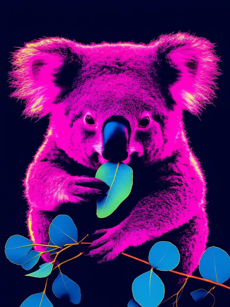 Koala - Pop Art pellicola backlit da ColorCrash Gallery