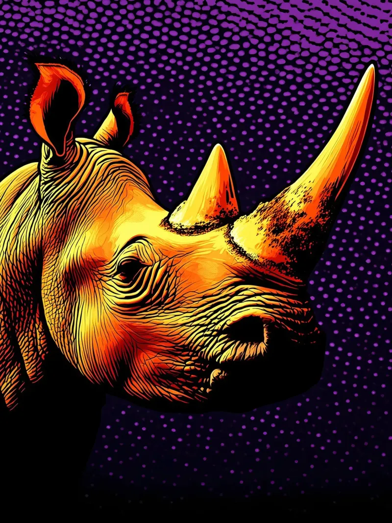 rinoceronte - Pop Art pellicola backlit da ColorCrash Gallery