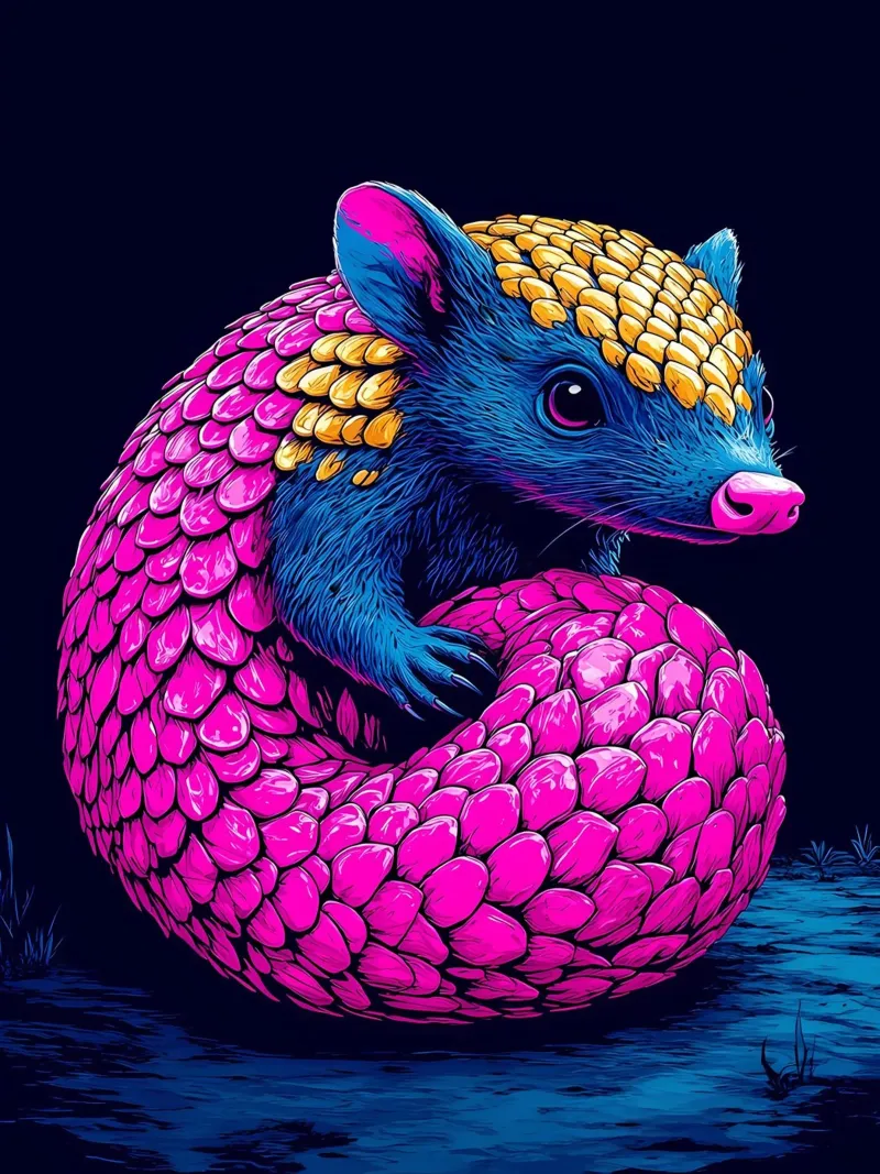 Pangolino - Pop Art pellicola backlit da ColorCrash Gallery