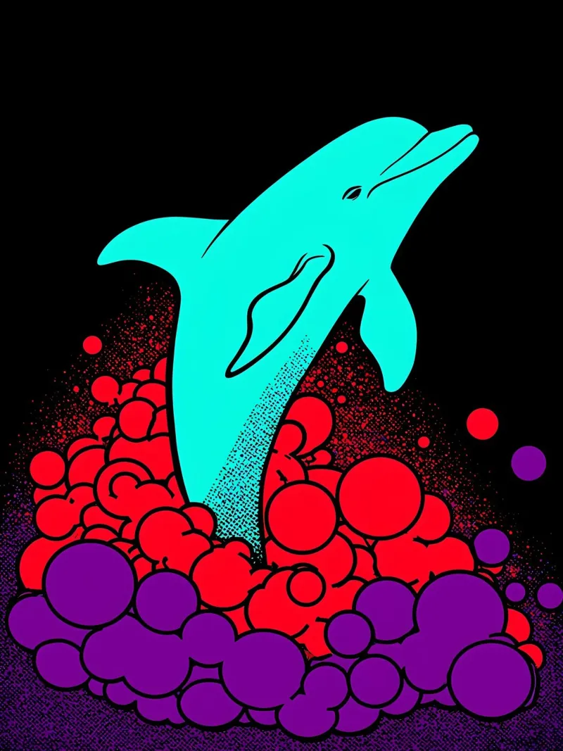 Delfino da bolla - Pop Art pellicola backlit da ColorCrash Gallery