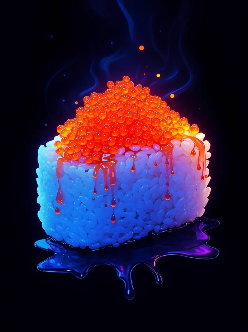 Sushi - Pop Art pellicola backlit da ColorCrash Gallery