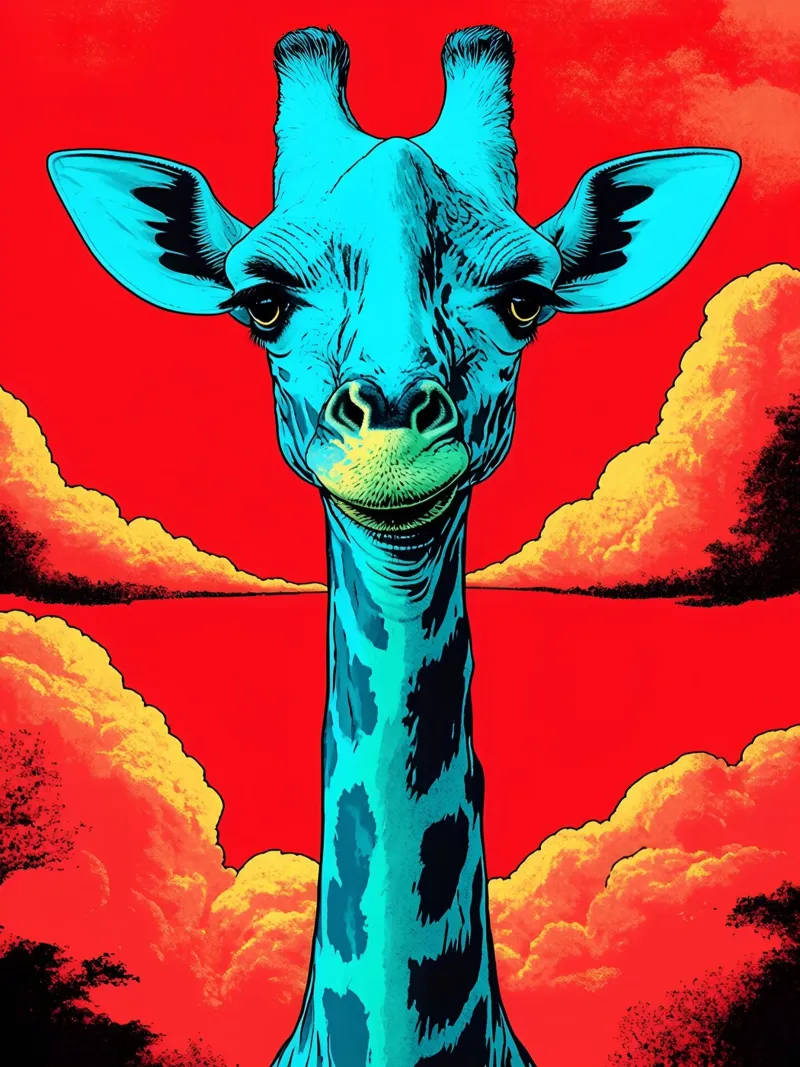 Giraffa - Pop Art pellicola backlit da ColorCrash Gallery