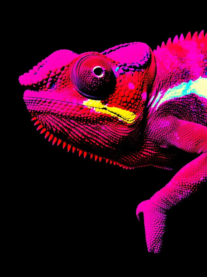 Camaleonte - Pop Art pellicola backlit da ColorCrash Gallery