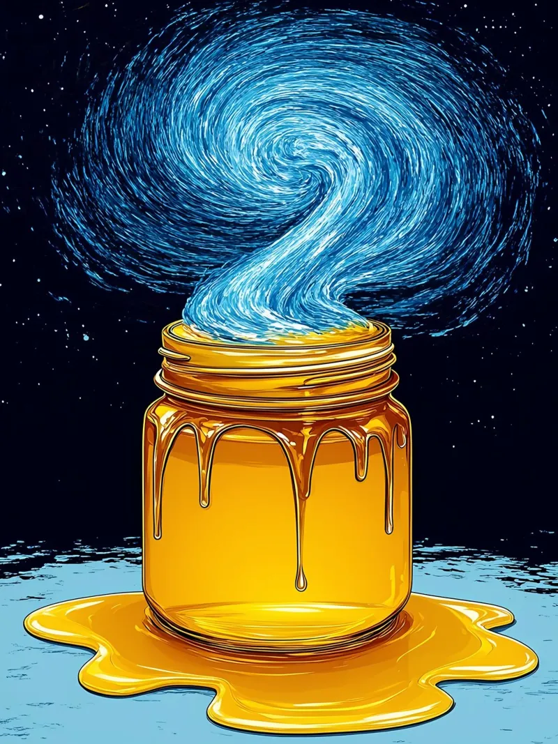 Vaso di miele - Pop Art pellicola backlit da ColorCrash Gallery