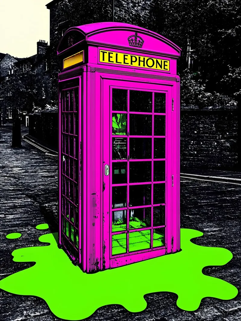 Telefooncel - Pop-art canvas met Baklijst van ColorCrash Gallery