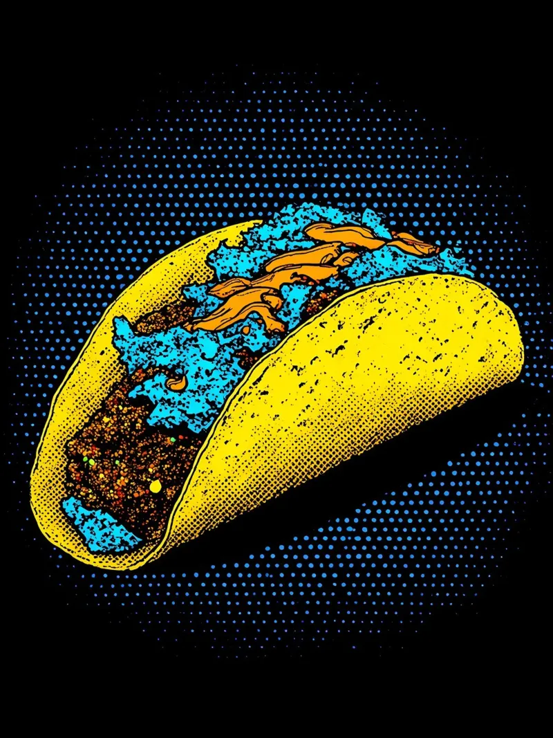 Taco - Pop Art pellicola backlit da ColorCrash Gallery