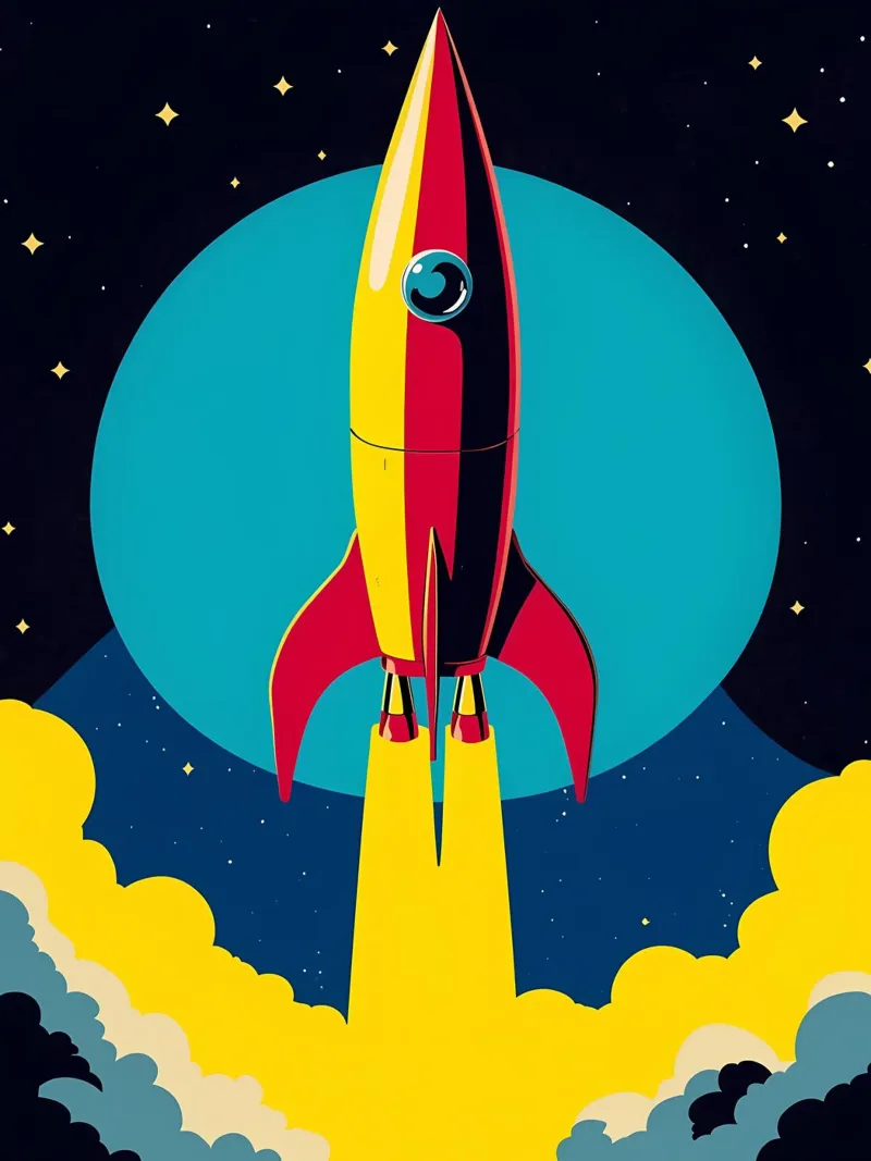 Razzo spaziale - Pop Art pellicola backlit da ColorCrash Gallery