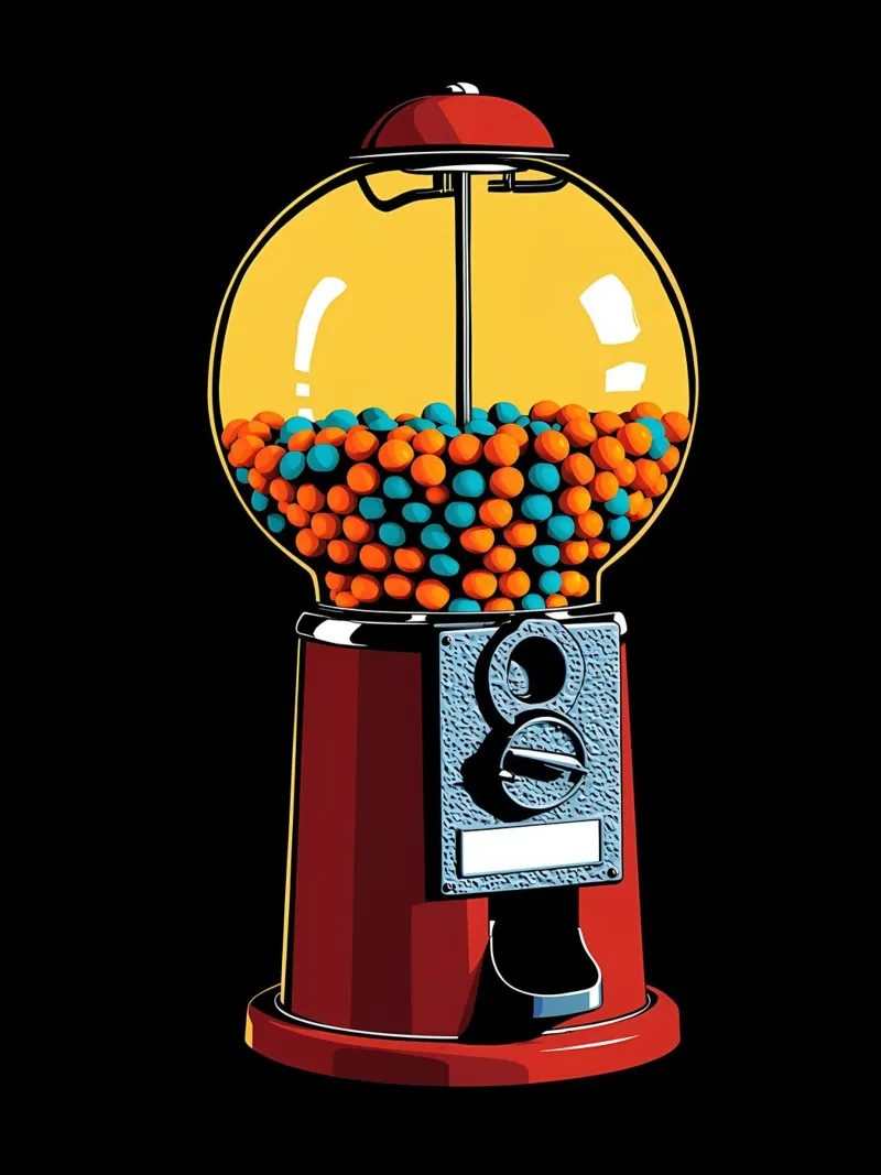Macchina delle gomme - Pop Art pellicola backlit da ColorCrash Gallery