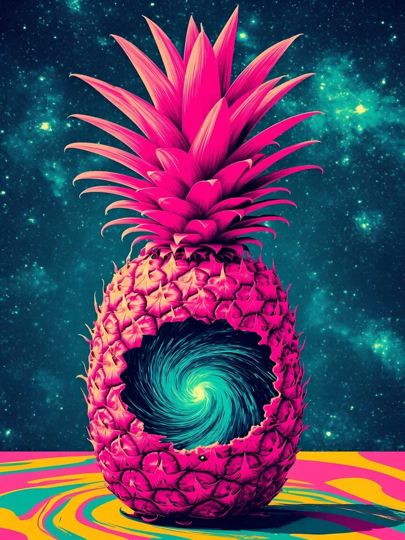 Vortice di ananas - Pop Art pellicola backlit da ColorCrash Gallery