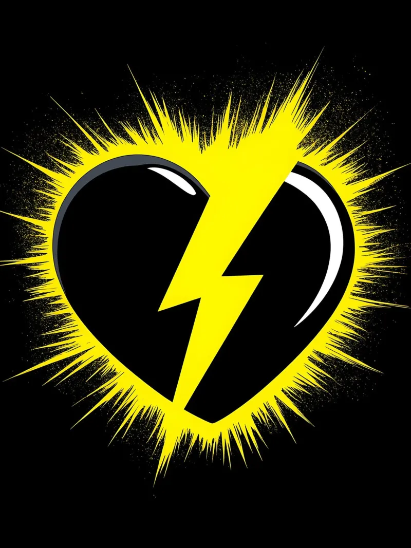 Cuore di fulmine - Pop Art pellicola backlit da ColorCrash Gallery