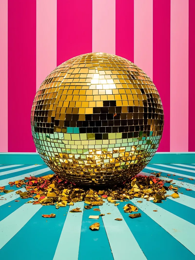 Pallone da discoteca d'oro - Pop Art pellicola backlit da ColorCrash Gallery