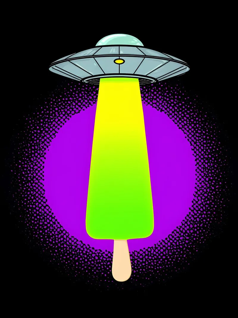 Popsicle UFO - Pop Art canvas met Baklijst van ColorCrash Gallery