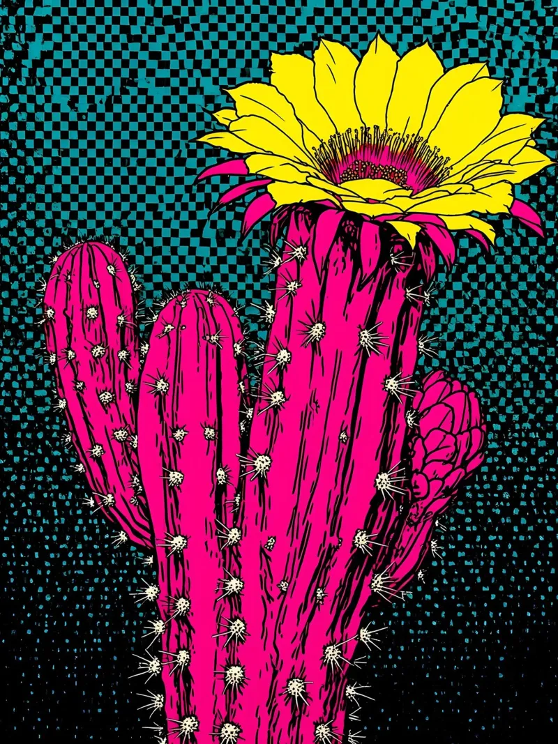 Cactus - Pop Art pellicola backlit da ColorCrash Gallery