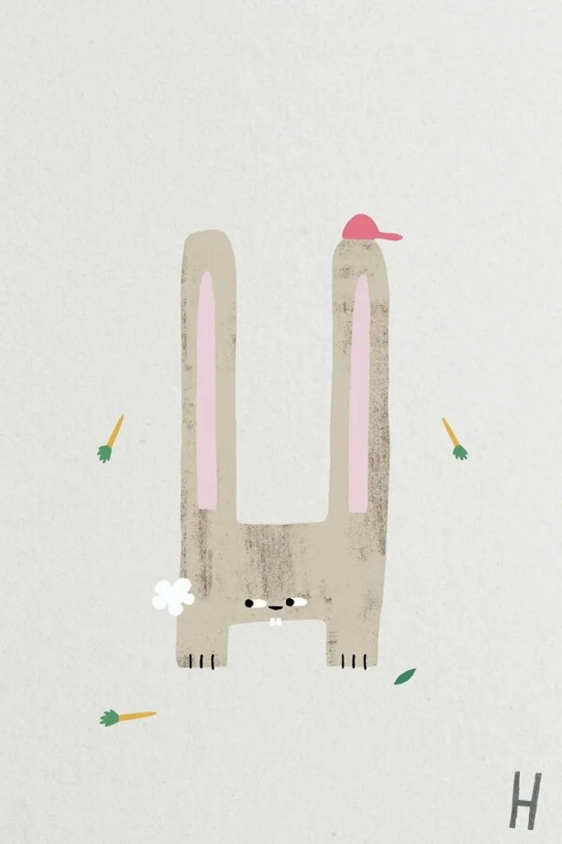 ABC Kids - H poster avec cadre en plastique de typealive