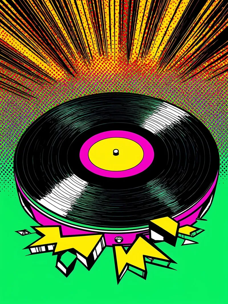 Disco in vinile - Pop Art pellicola backlit da ColorCrash Gallery
