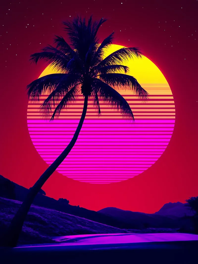 Tramonto sulla spiaggia - Pop Art pellicola backlit da ColorCrash Gallery