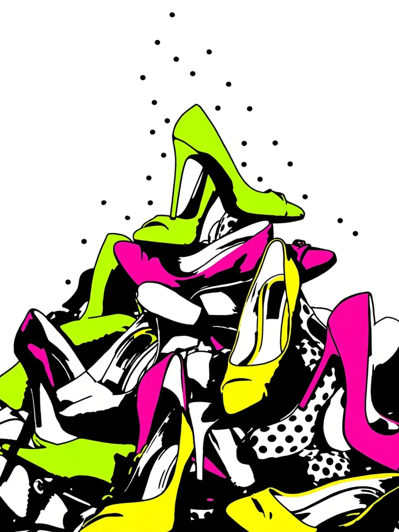 Stack Of Heels - Pop Art Hahnemühle von ColorCrash Gallery