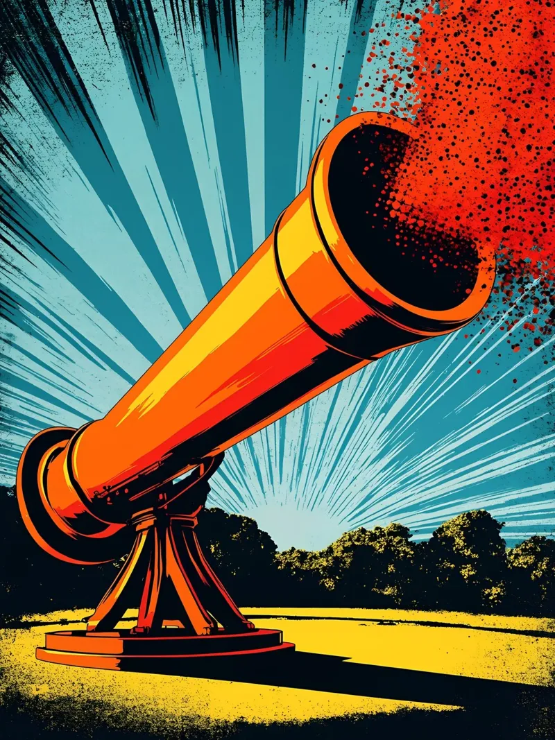 Telescopio - Pop Art pellicola backlit da ColorCrash Gallery