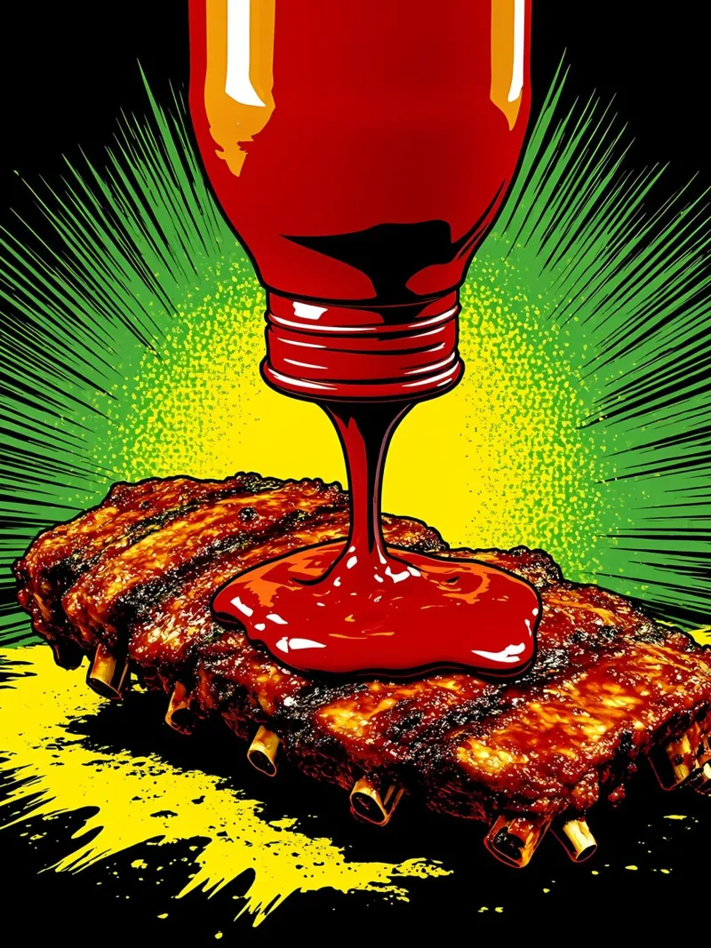 Barbecue - Pop Art pellicola backlit da ColorCrash Gallery