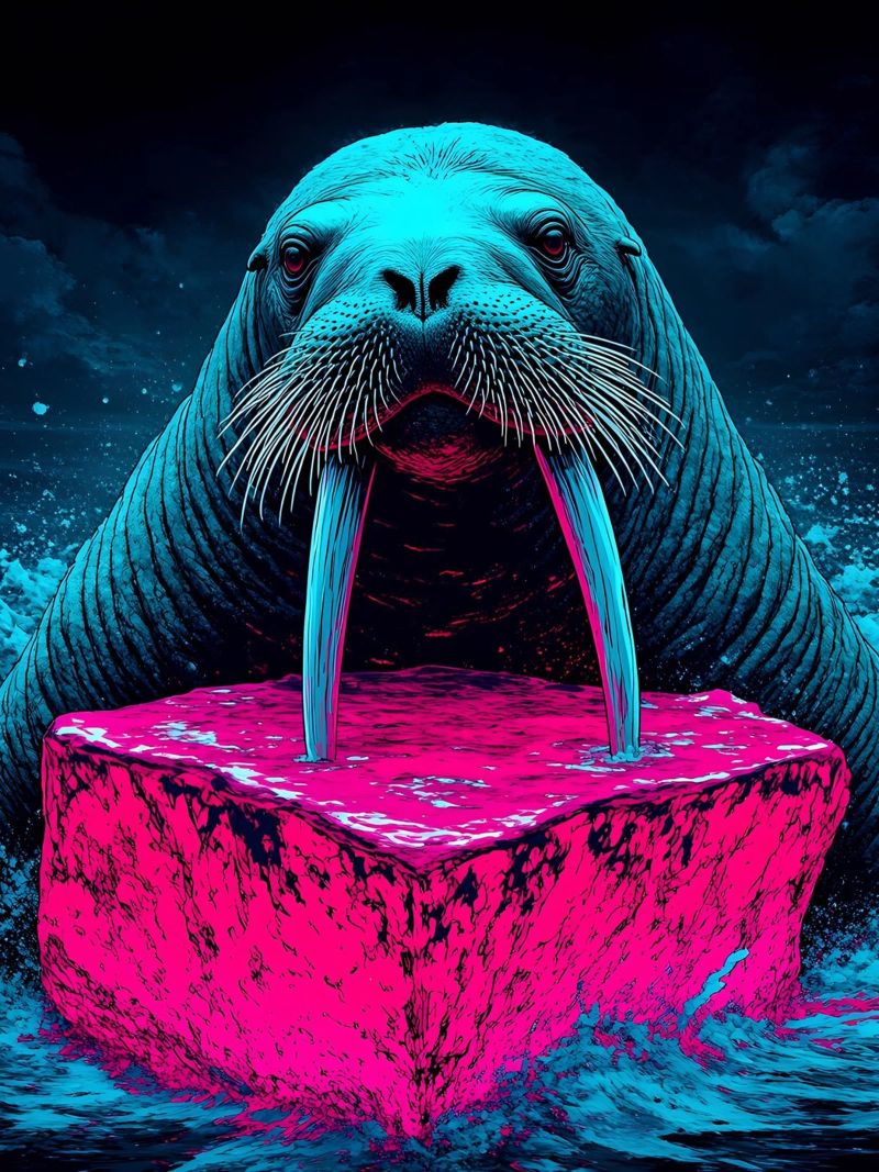 Walrus - Pop-art poster van ColorCrash Gallery